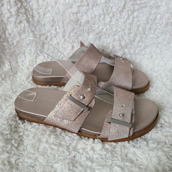 1. State Ocel Rose Gold Metalic Leather Sandals sz 7 - Picture 1 of 6